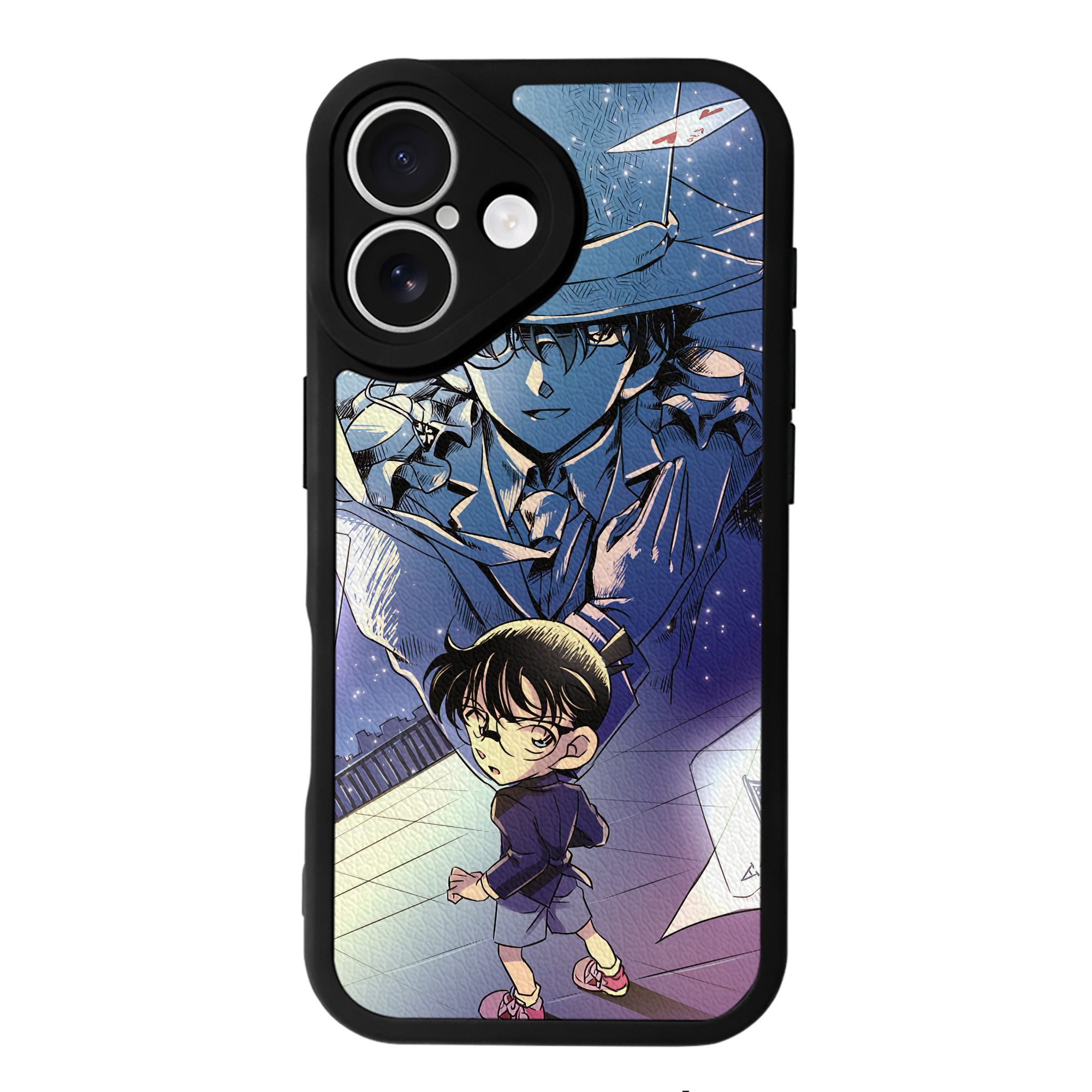 （画像用） 名探偵コナン Detective Conan 【iPhone 16シリーズ対応】シリコンスマホケース（レザー調） 材質：シリコン